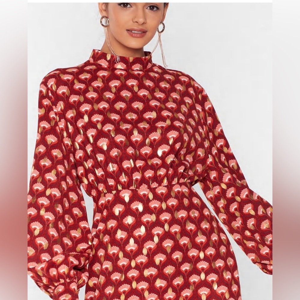 Geo Floral Tierred Smock Dress
